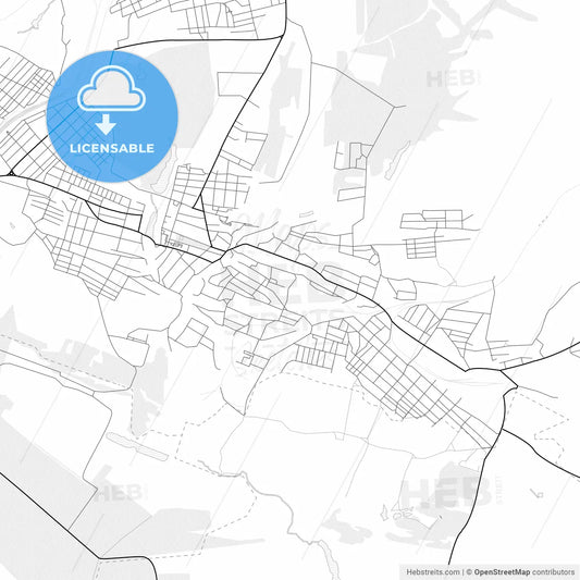 Vector PDF map of Chystiakove, Ukraine