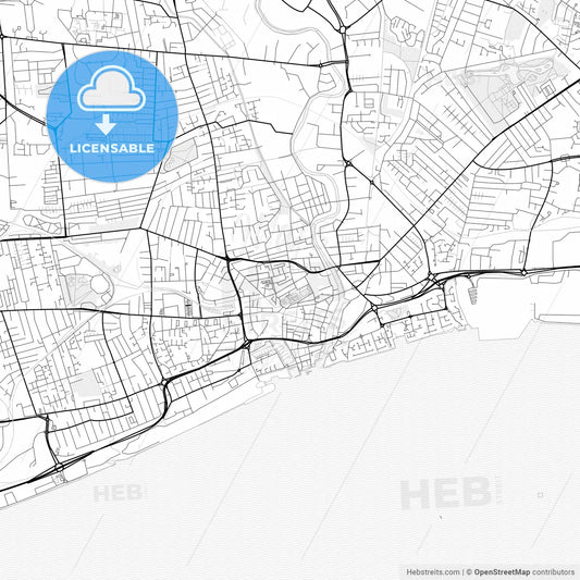 Vector PDF map of Kingston upon Hull, England