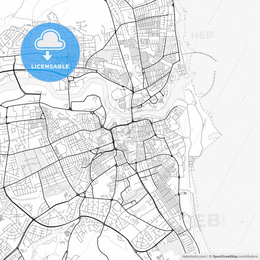 Vector PDF map of Sunderland, England