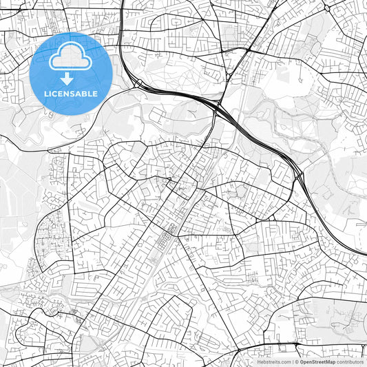 Vector PDF map of Sale, England