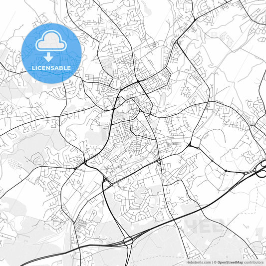 Vector PDF map of Rochdale, England