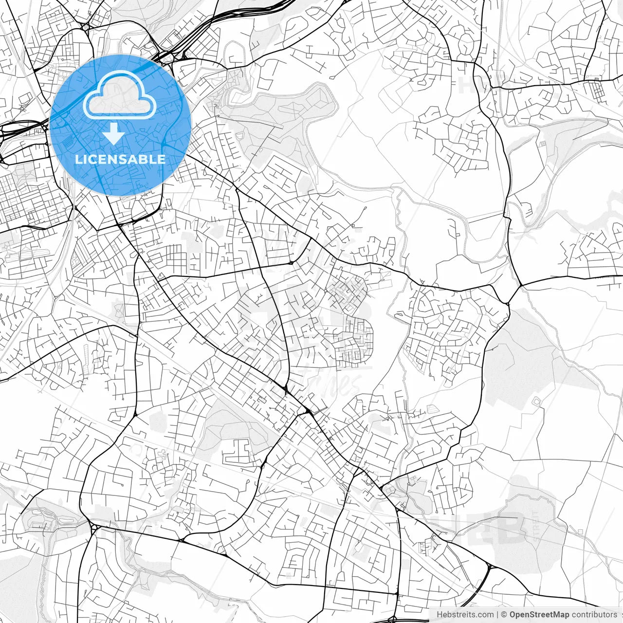 Vector PDF map of Stockport, England