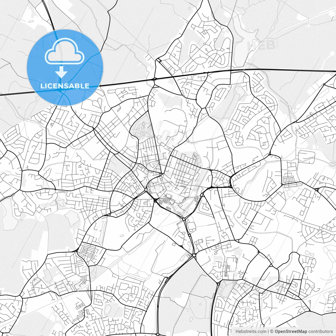 Vector PDF map of Saint Helens, England