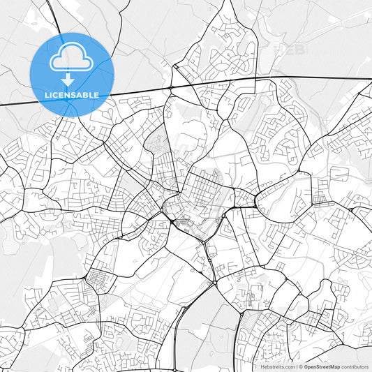 Vector PDF map of Saint Helens, England