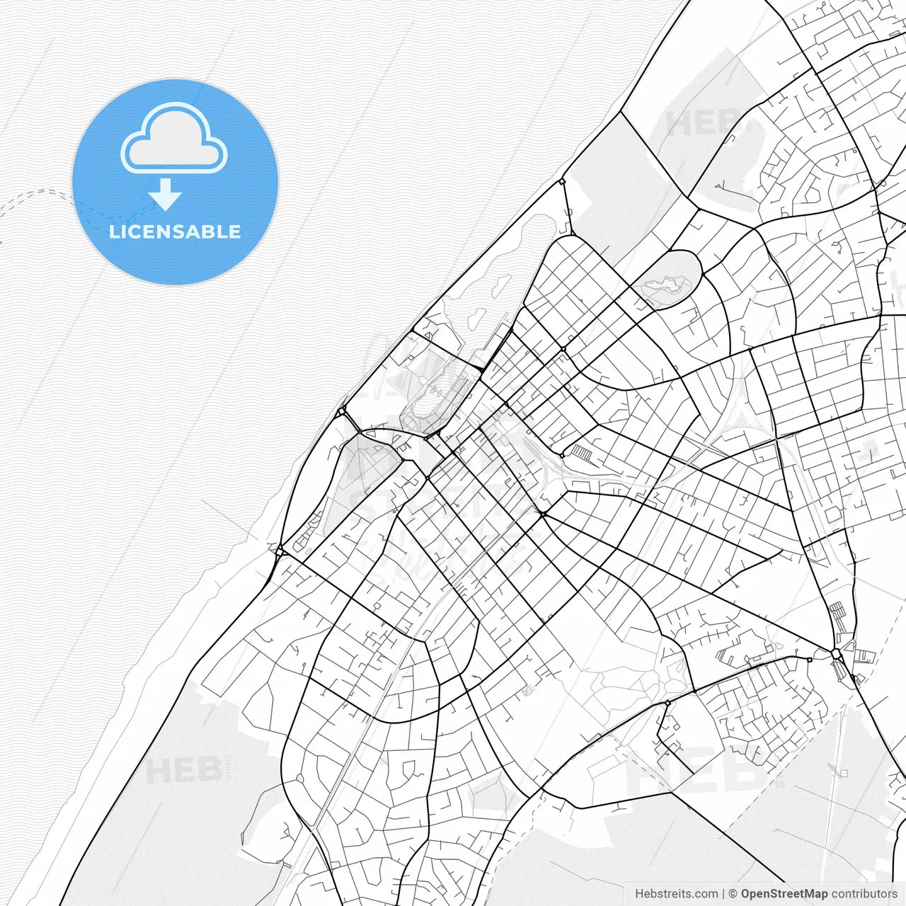 Vector PDF map of Southport, England