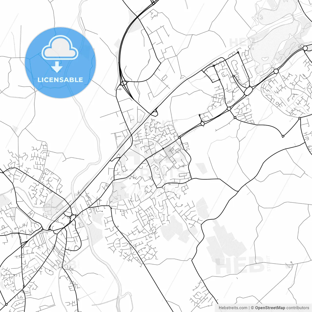 Vector PDF map of Craigavon, Northern Ireland