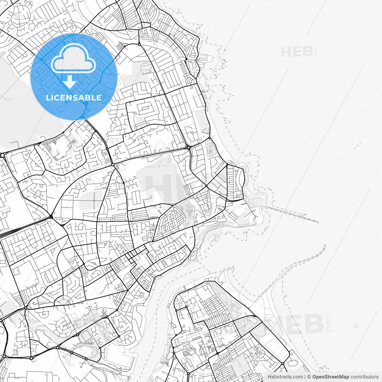 Vector PDF map of Tynemouth, England