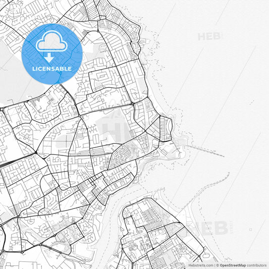 Vector PDF map of Tynemouth, England