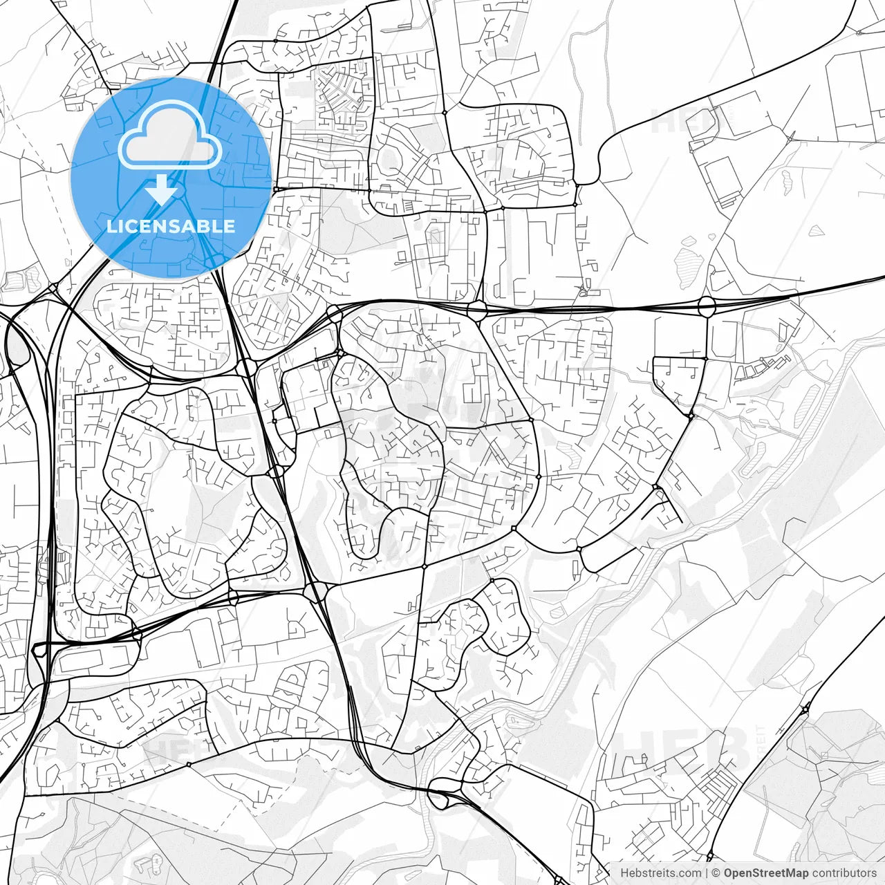 Vector PDF map of Washington, England