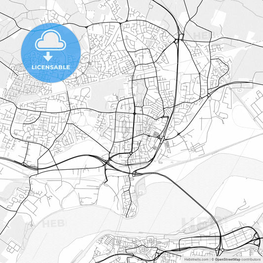 Vector PDF map of Widnes, England