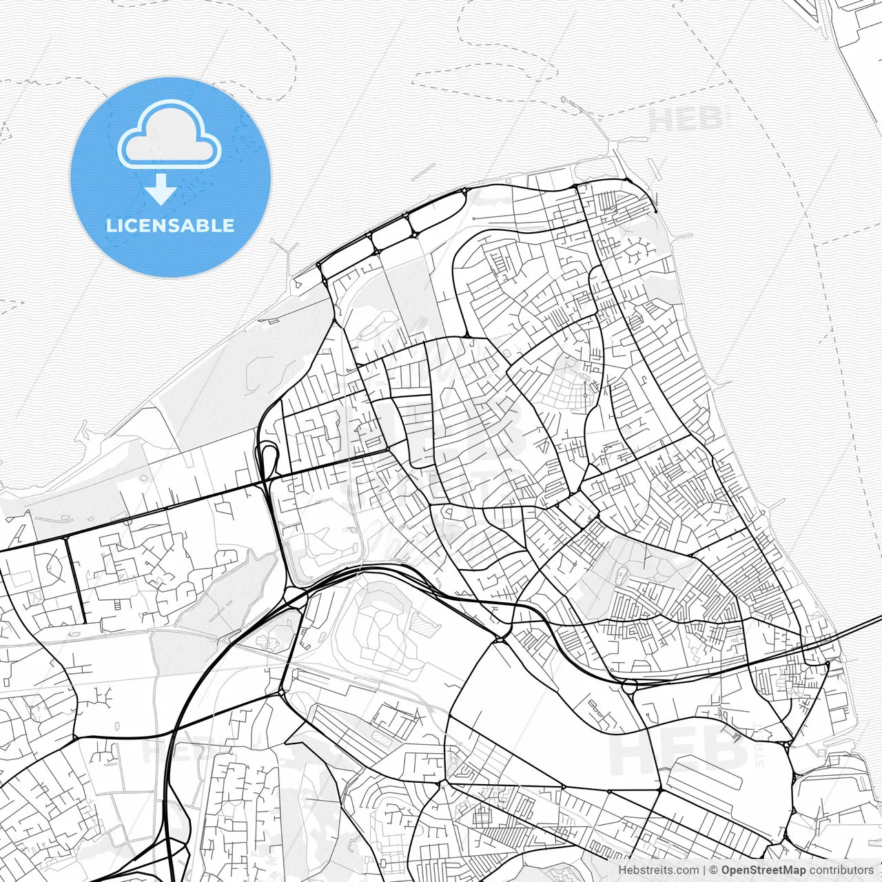 Vector PDF map of Wallasey, England