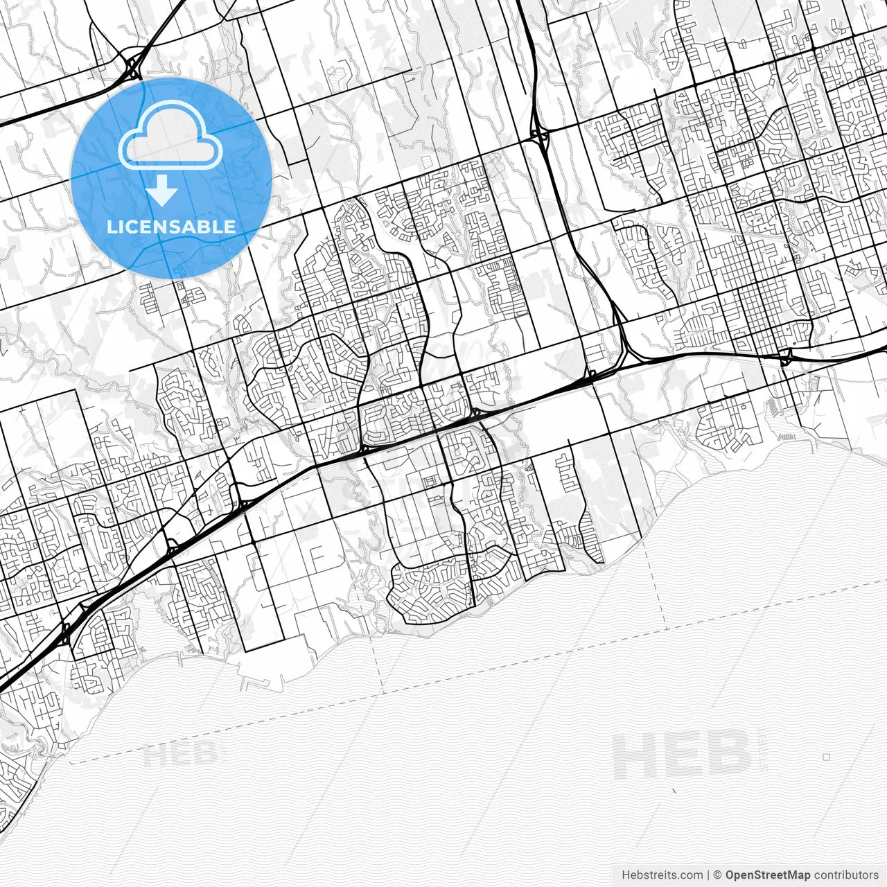 Vector PDF map of Ajax, Canada