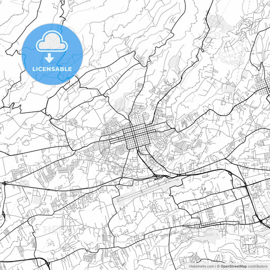 Vector PDF map of Alajuela, Costa Rica