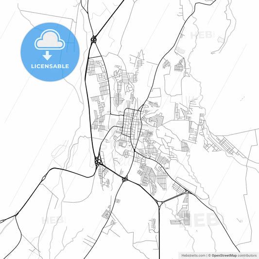 Vector PDF map of Escuintla, Guatemala