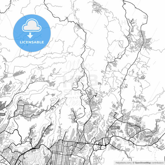 Vector PDF map of Chinautla, Guatemala