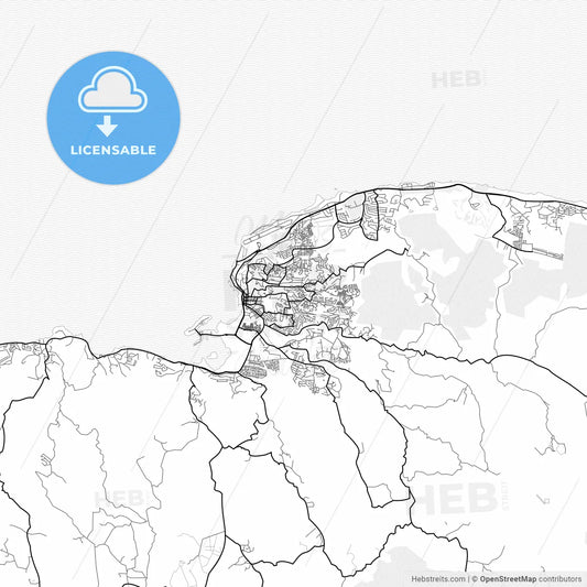 Vector PDF map of Montego Bay, Jamaica
