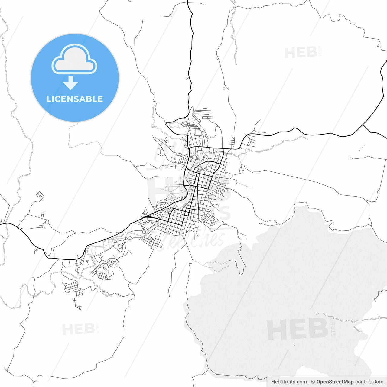 Vector PDF map of Matagalpa, Nicaragua