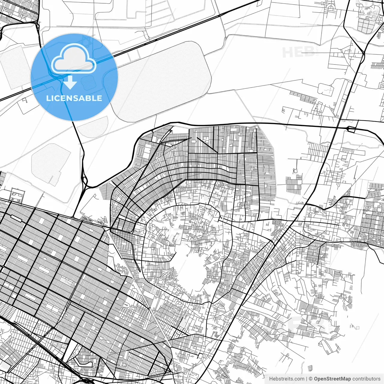 Vector PDF map of Chimalhuacán, Mexico