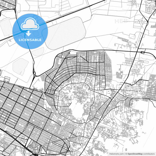 Vector PDF map of Chimalhuacán, Mexico