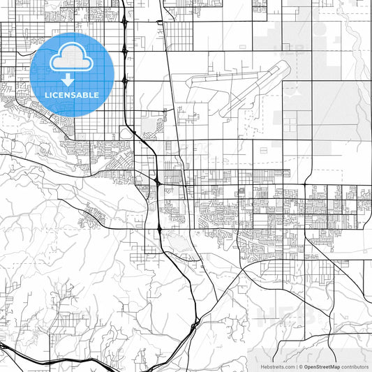 Vector PDF map of Palmdale, California, United States