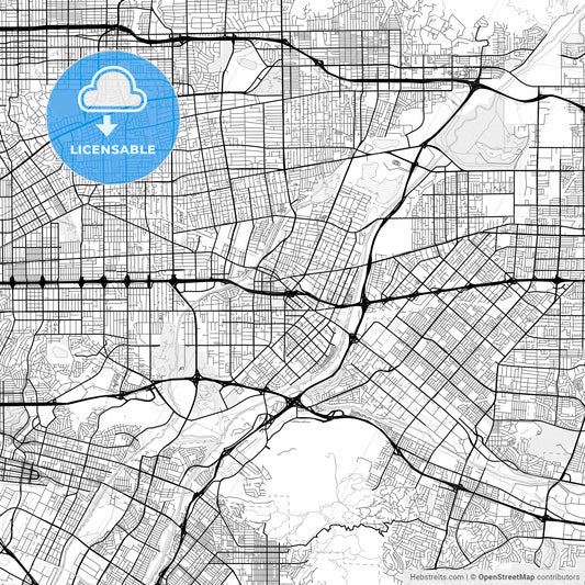 Vector PDF map of El Monte, California, United States