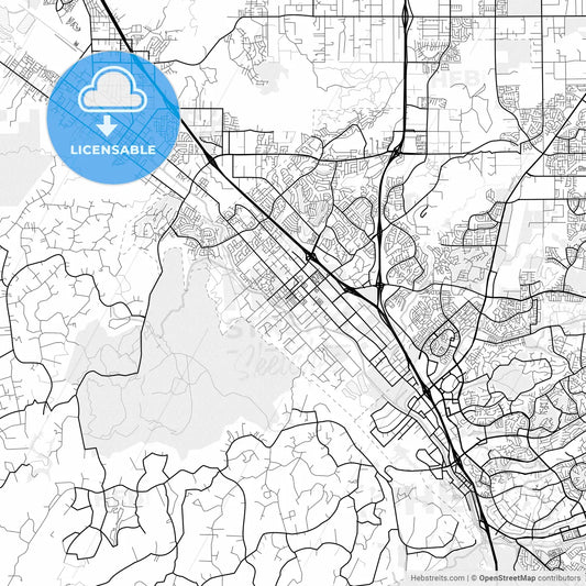 Vector PDF map of Murrieta, California, United States