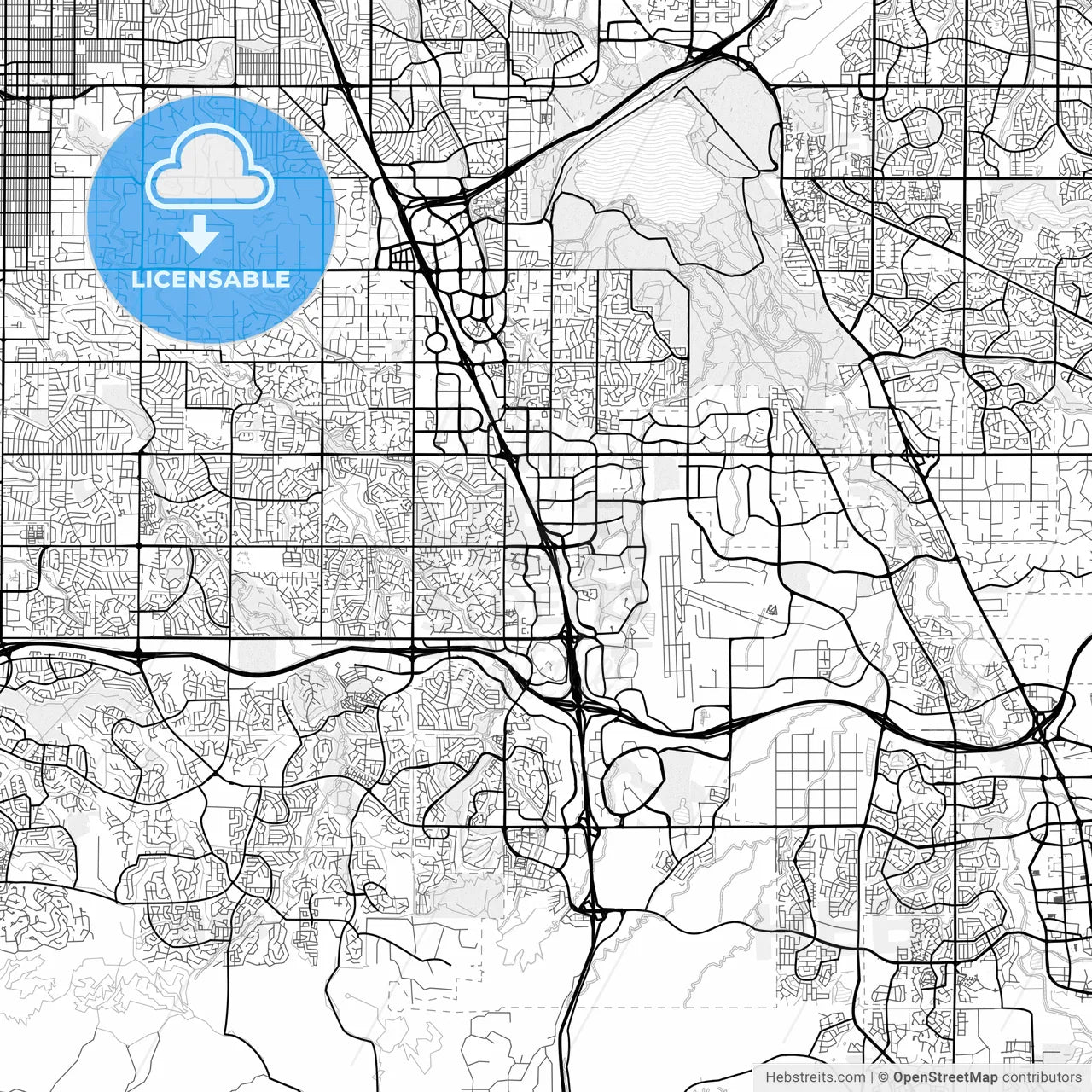 Vector PDF map of Centennial, Colorado, United States
