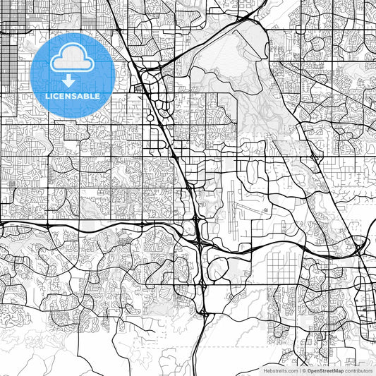 Vector PDF map of Centennial, Colorado, United States