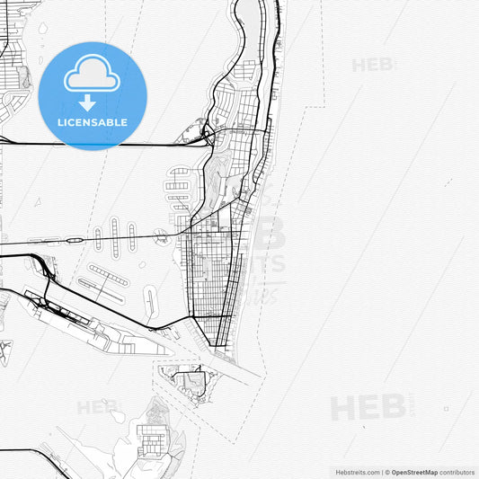 Vector PDF map of Miami Beach, Florida, United States