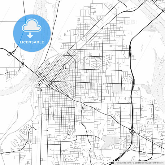 Vector PDF map of Fort Smith, Arkansas, United States