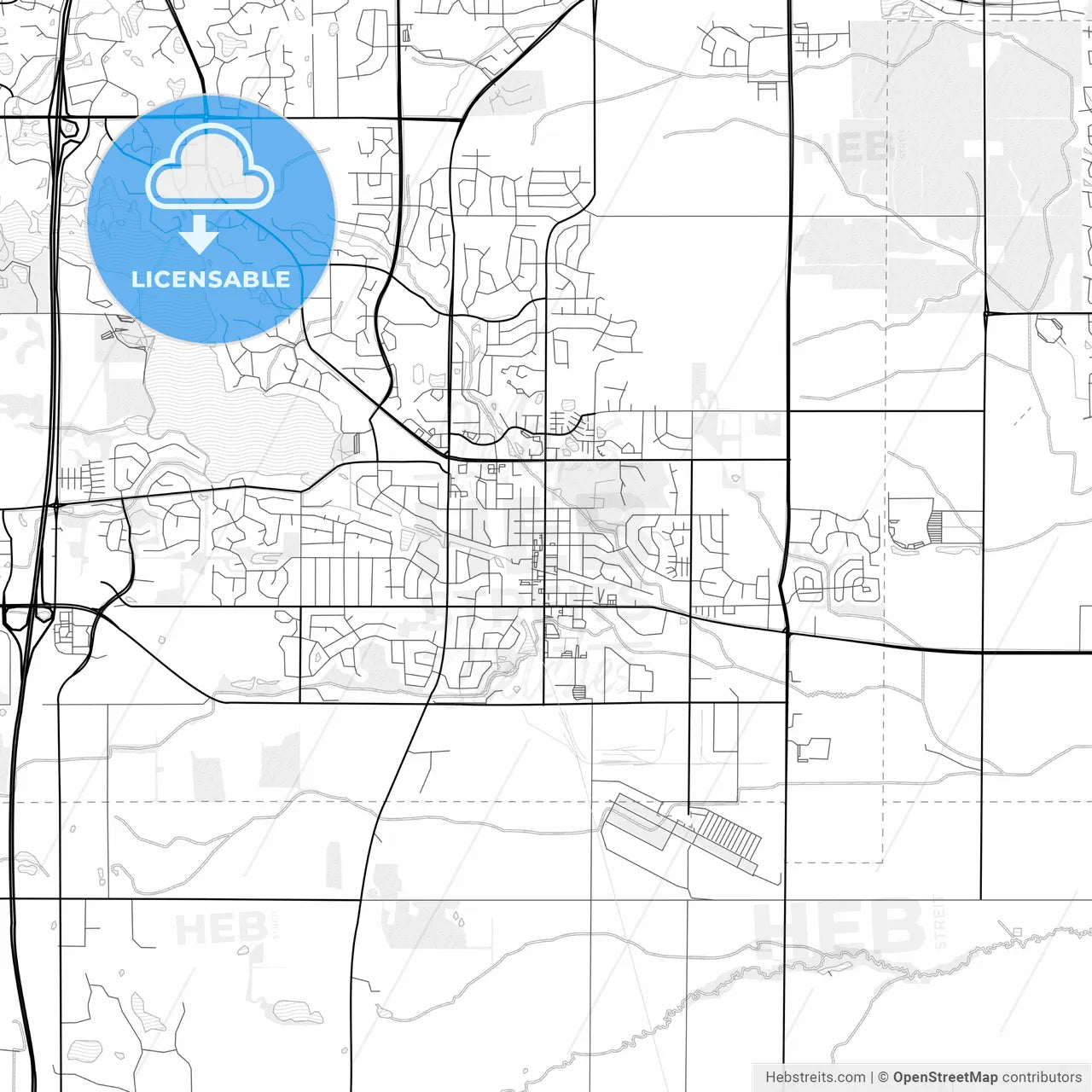 Vector PDF map of Lakeville, Minnesota, United States
