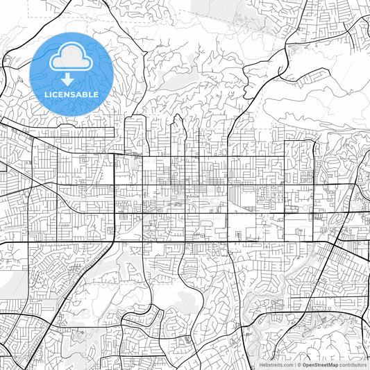 Vector PDF map of La Habra, California, United States