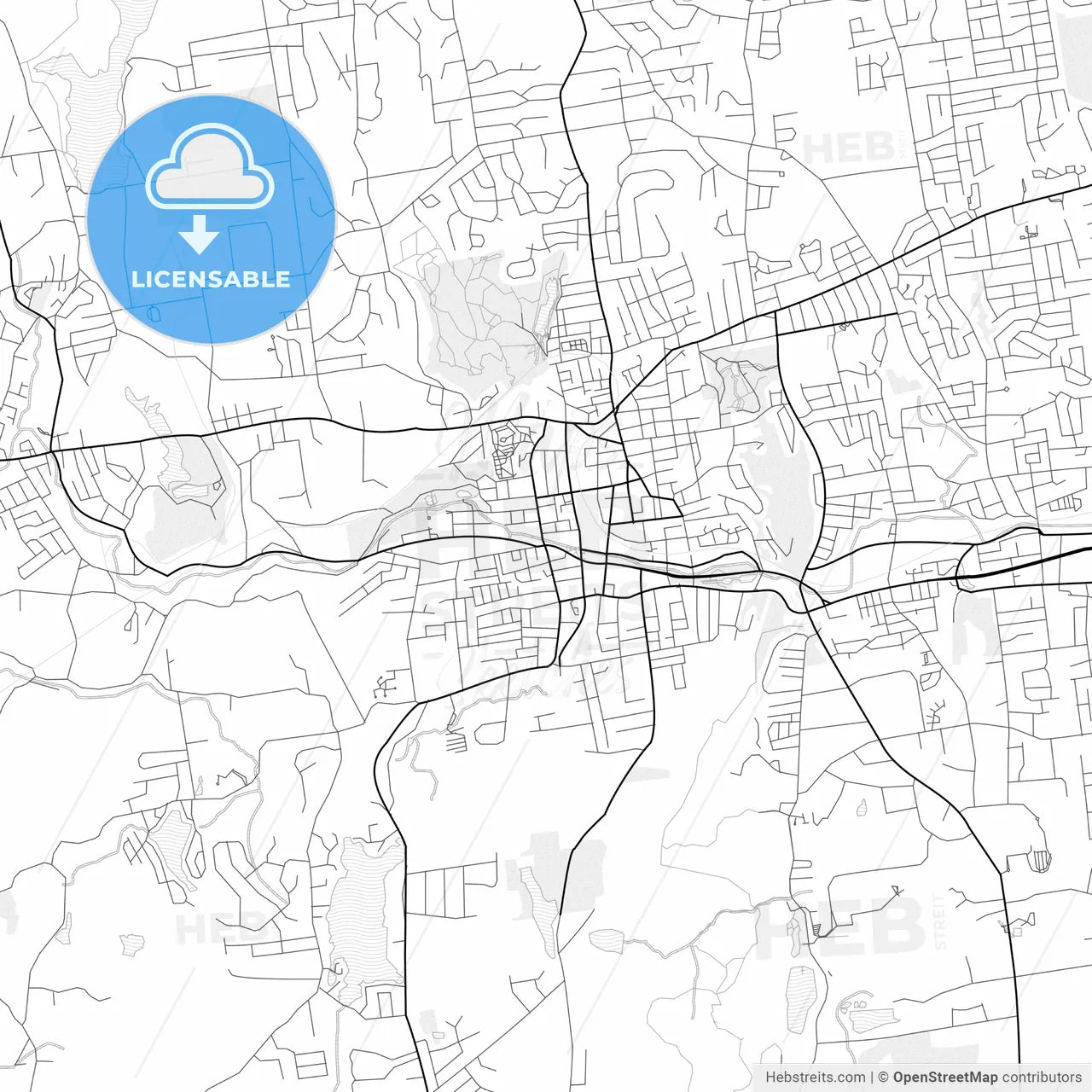 Vector PDF map of Bristol, Connecticut, United States