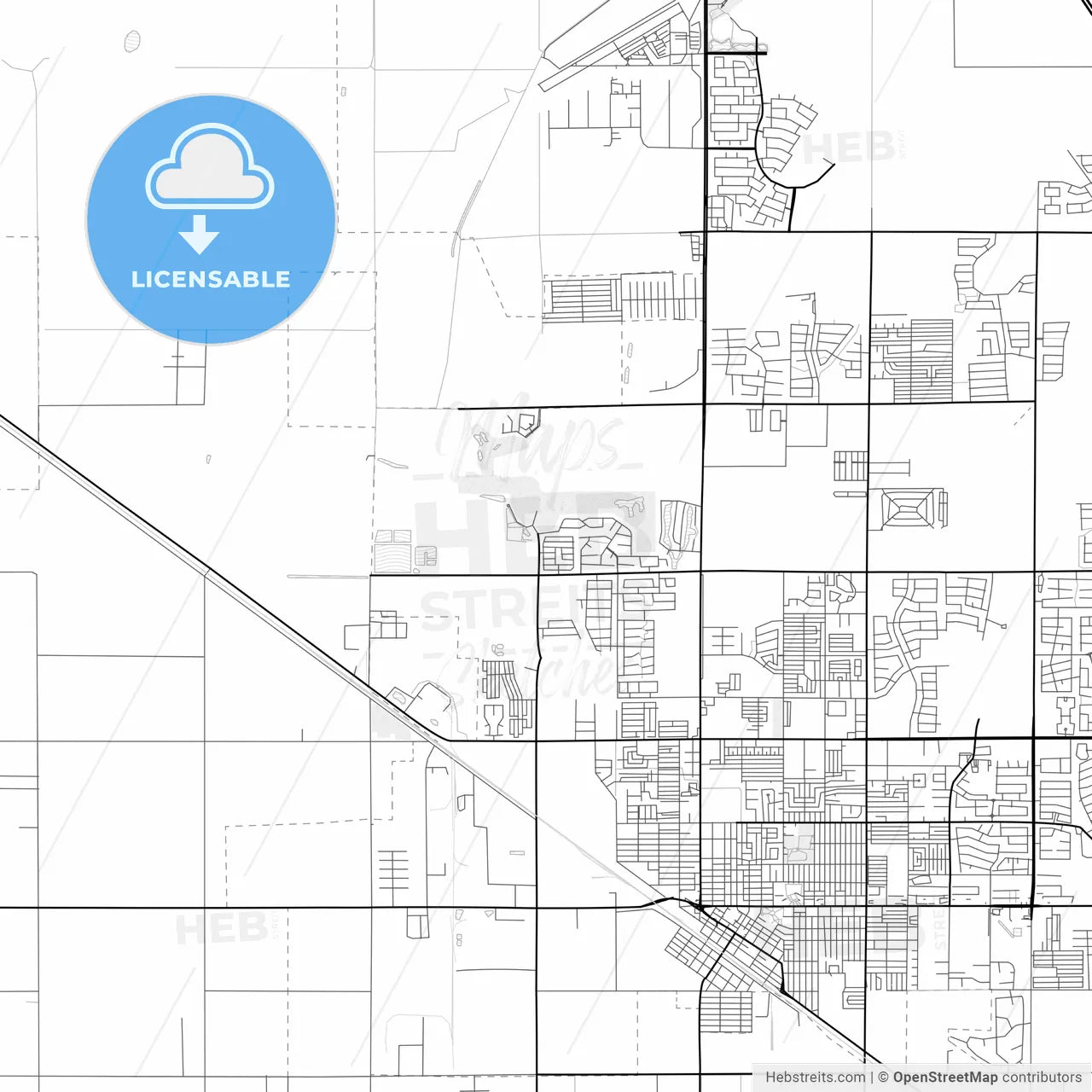 Vector PDF map of Casa Grande, Arizona, United States