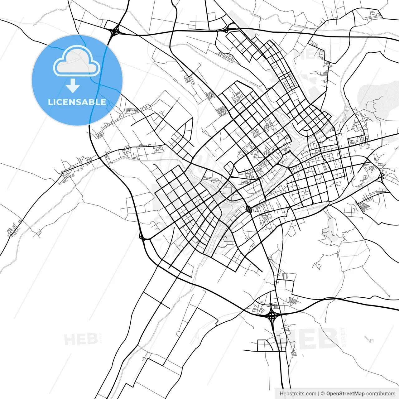 Vector PDF map of Chifeng, China