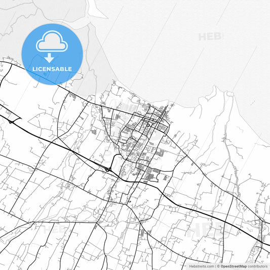 Vector PDF map of Pasuruan, Indonesia