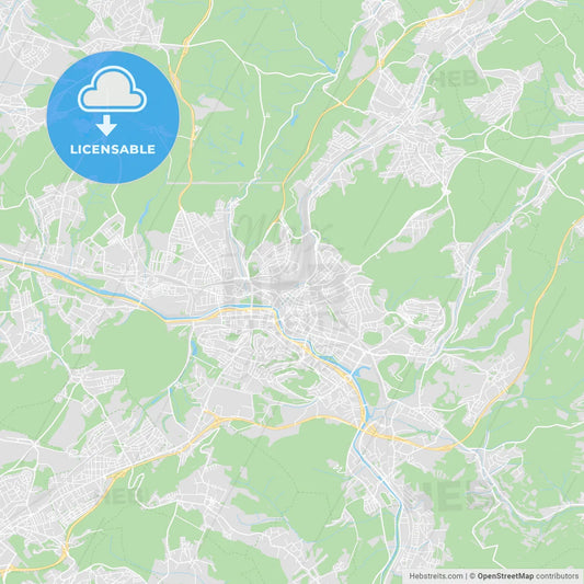 Saarbrucken, Germany printable street map