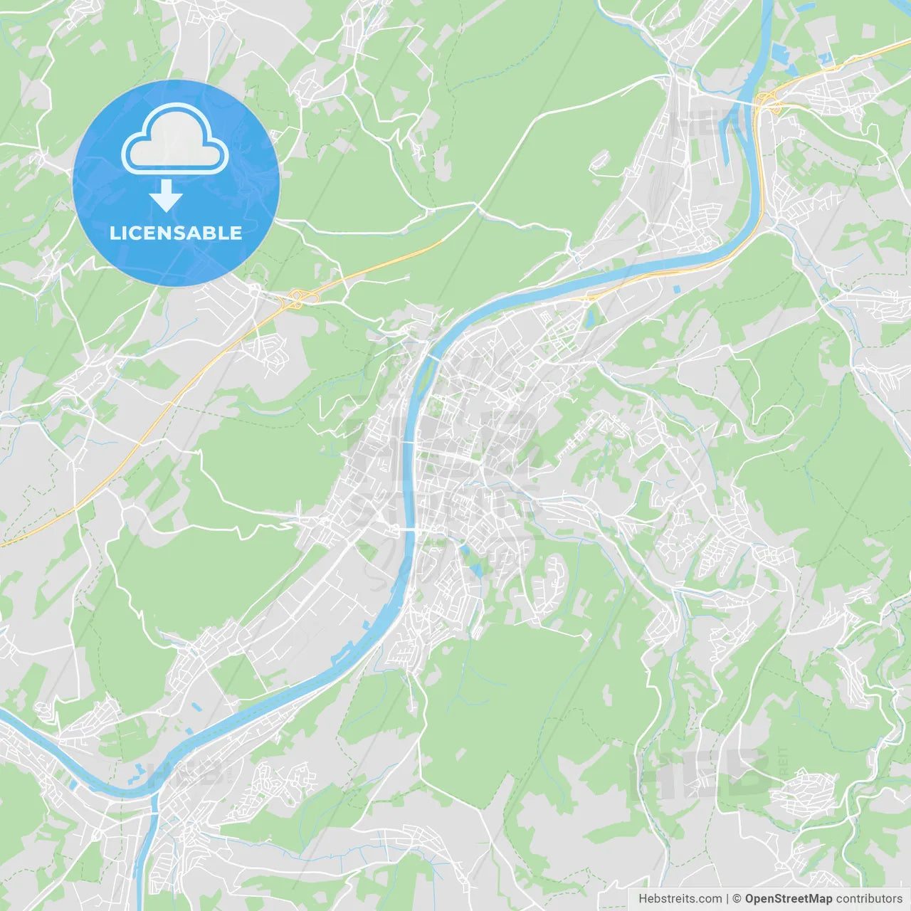 Trier, Germany printable street map