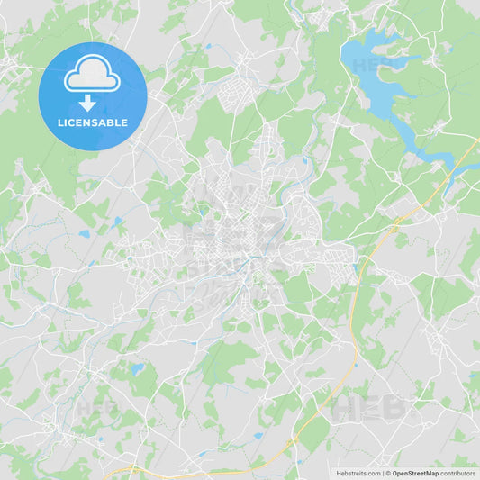 Plauen, Germany printable street map