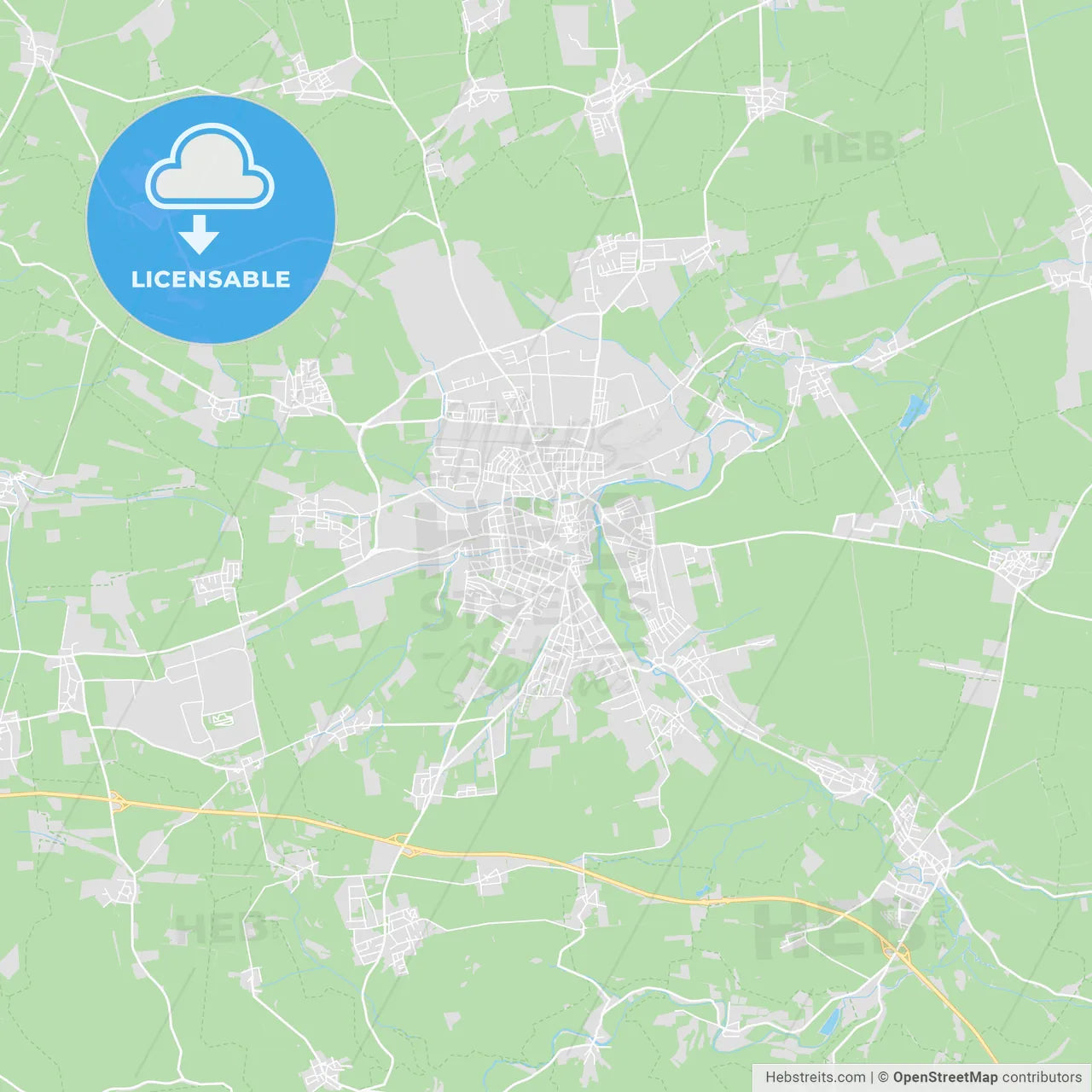 Weimar, Germany printable street map