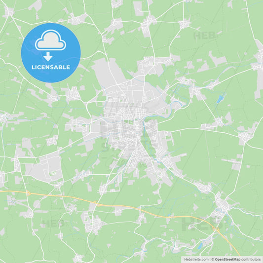 Weimar, Germany printable street map
