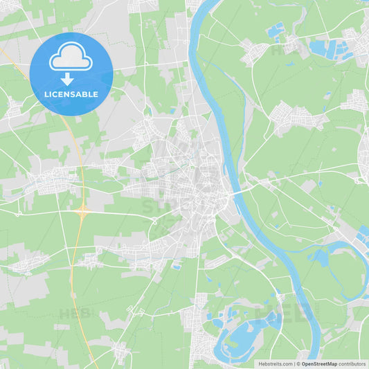 Worms, Germany printable street map