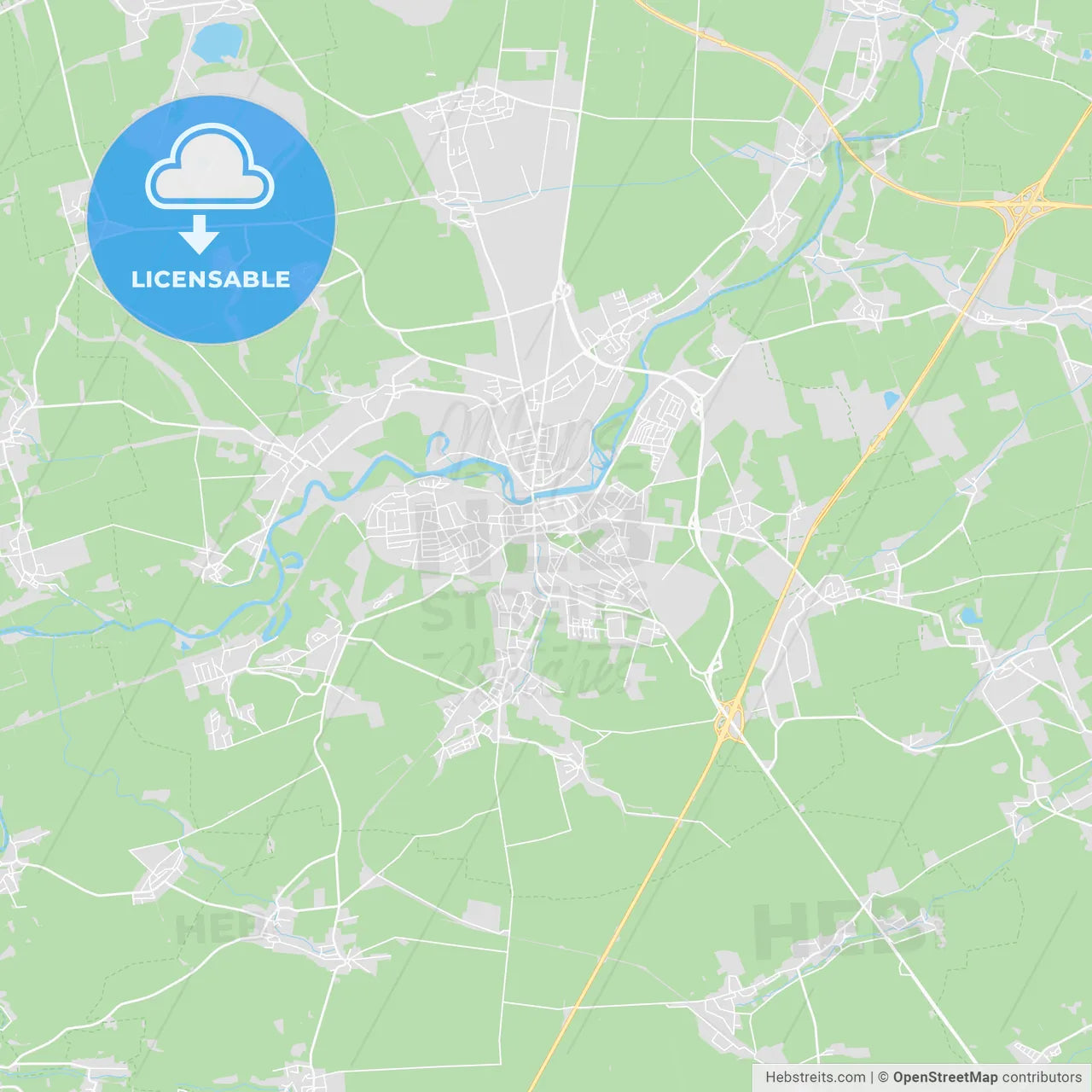 Weißenfels, Germany printable street map