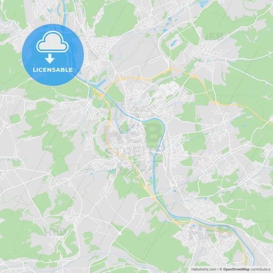 Saarlouis, Germany printable street map