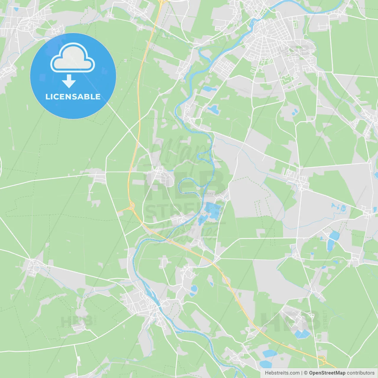 Bernburg (Saale), Germany printable street map