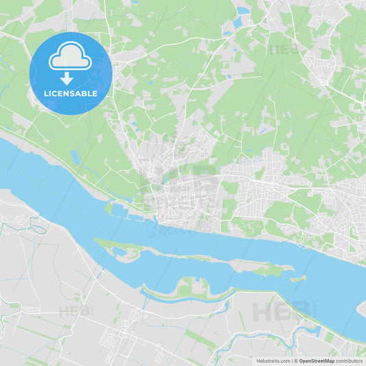 Wedel, Germany printable street map