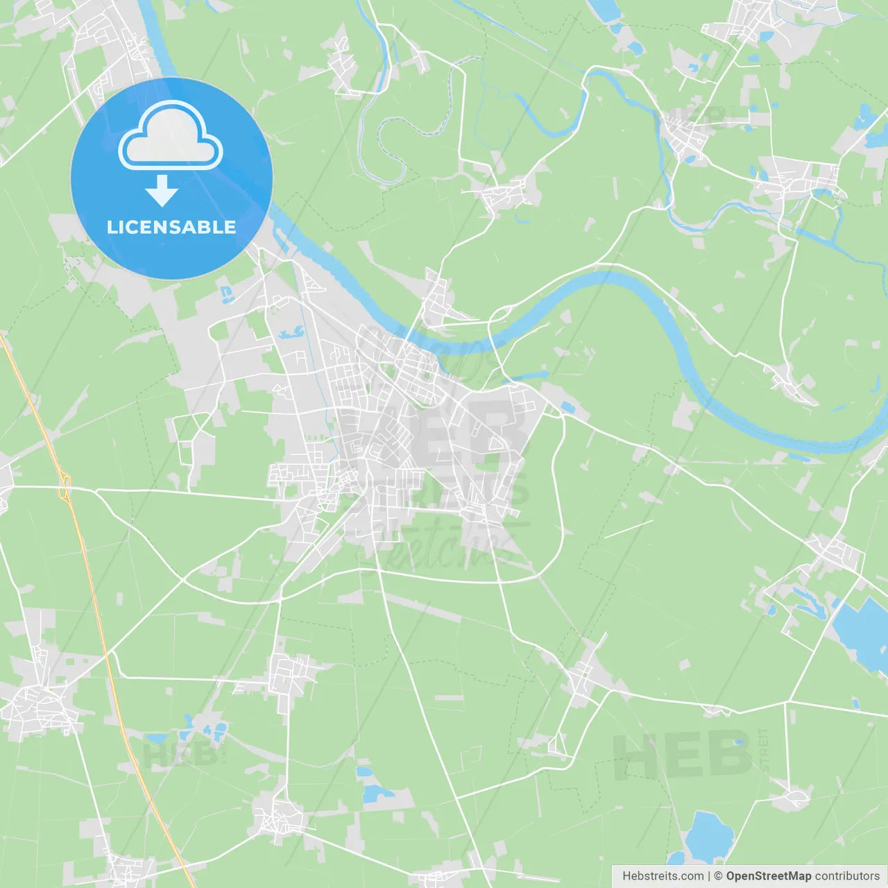 Schonebeck, Germany printable street map