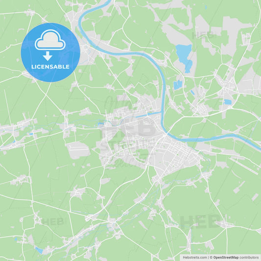 Riesa, Germany printable street map