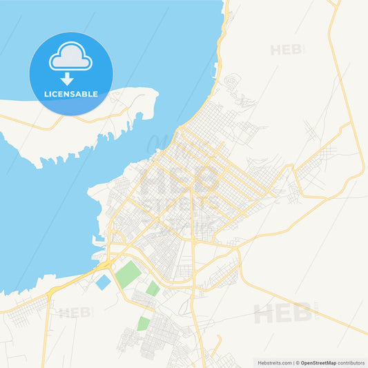 Empty vector map of La Paz, Baja California Sur, Mexico