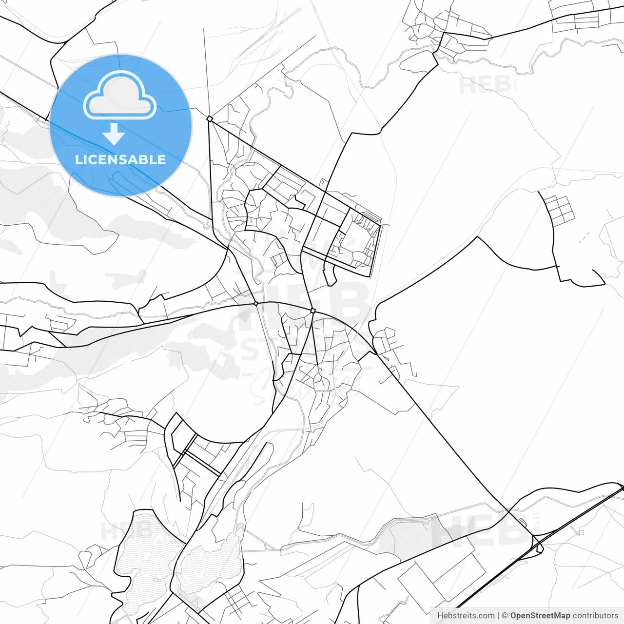 Vector PDF map of Hrazdan, Armenia